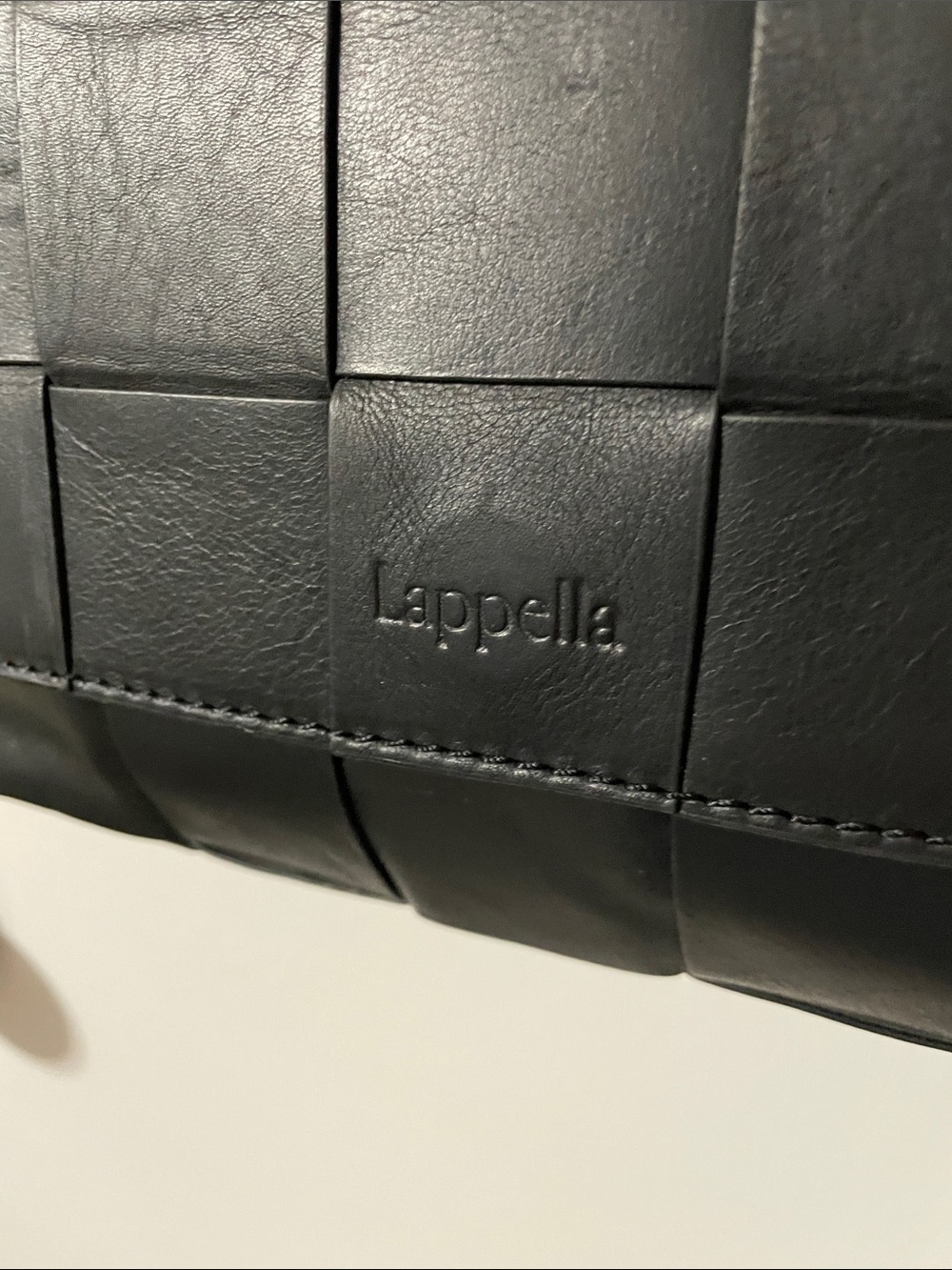 Lappella Black Woven Crossbody Bag